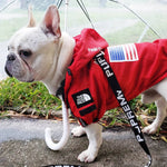 American Flag Trendy Windproof and Rainproof North Dog Coat for Large Dogs, Pet Rain Jacket