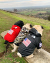 American Flag Trendy Windproof and Rainproof North Dog Coat for Large Dogs, Pet Rain Jacket