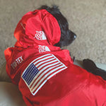 American Flag Trendy Windproof and Rainproof North Dog Coat for Large Dogs, Pet Rain Jacket