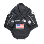 American Flag Trendy Windproof and Rainproof North Dog Coat for Large Dogs, Pet Rain Jacket