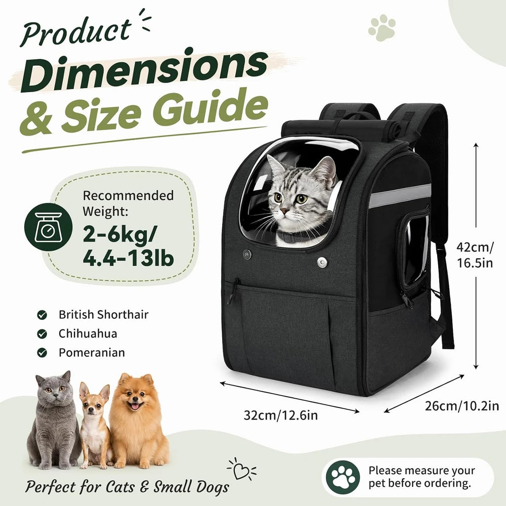 Apollo walker Cat Carrier Backpack for Small-Medium Cats,Dogs