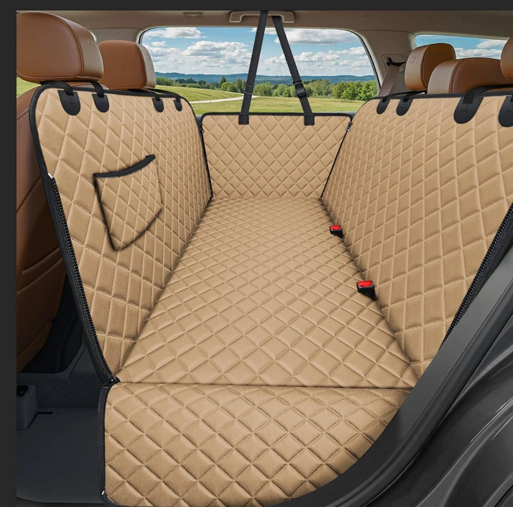 Hard Bottom Dog Car Seat Cover for Back Seat, Waterproof Hammock