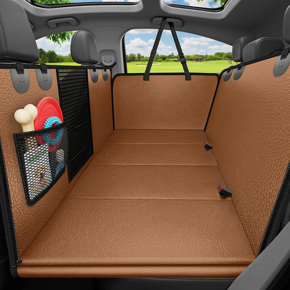 Hard Bottom Dog Car Seat Cover for Back Seat, Waterproof Hammock