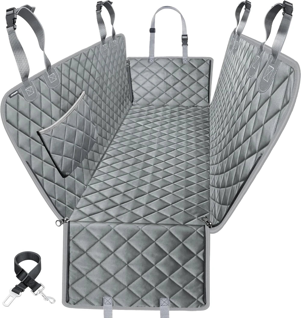 Hard Bottom Dog Car Seat Cover for Back Seat, Waterproof Hammock