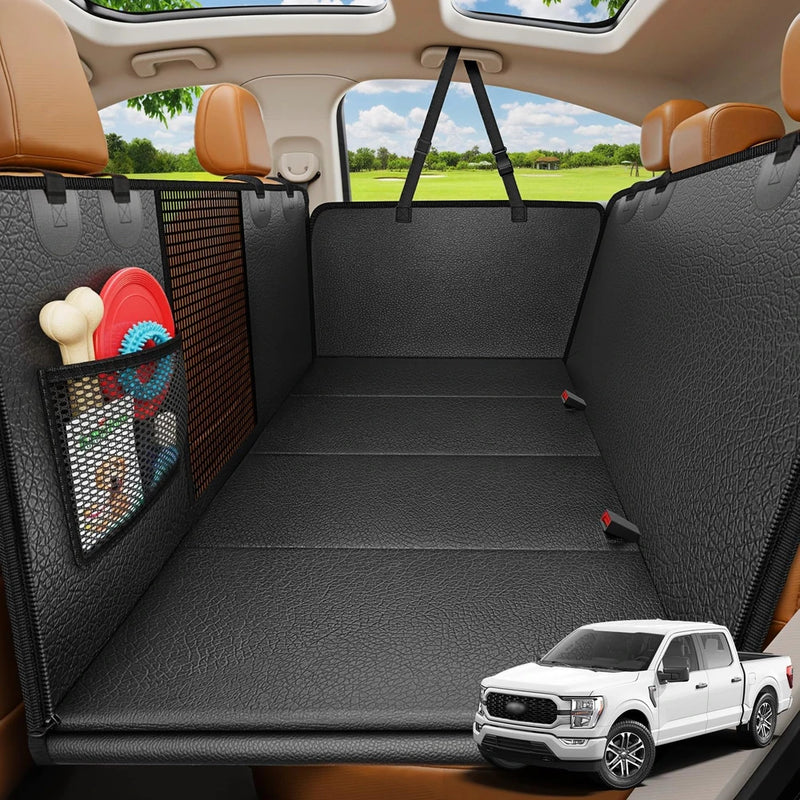Hard Bottom Dog Car Seat Cover for Back Seat, Waterproof Hammock