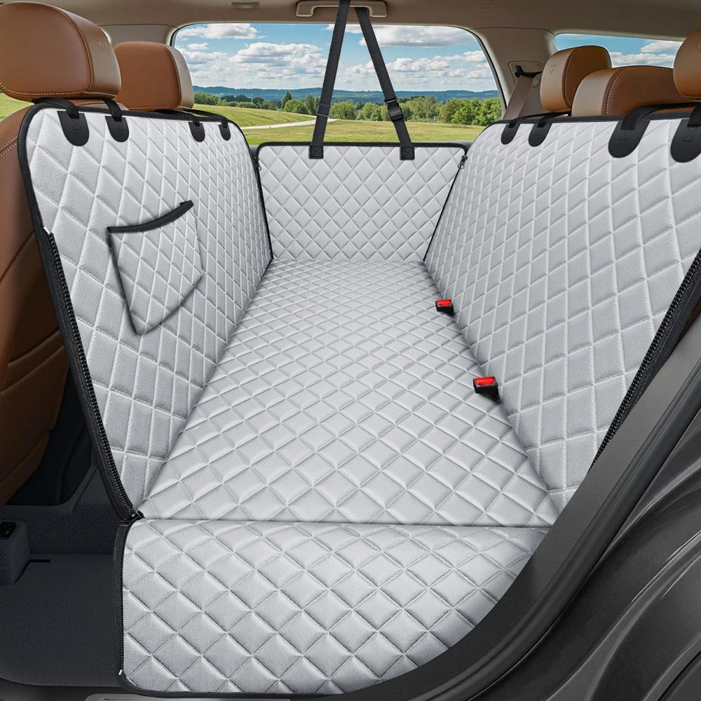 Hard Bottom Dog Car Seat Cover for Back Seat, Waterproof Hammock
