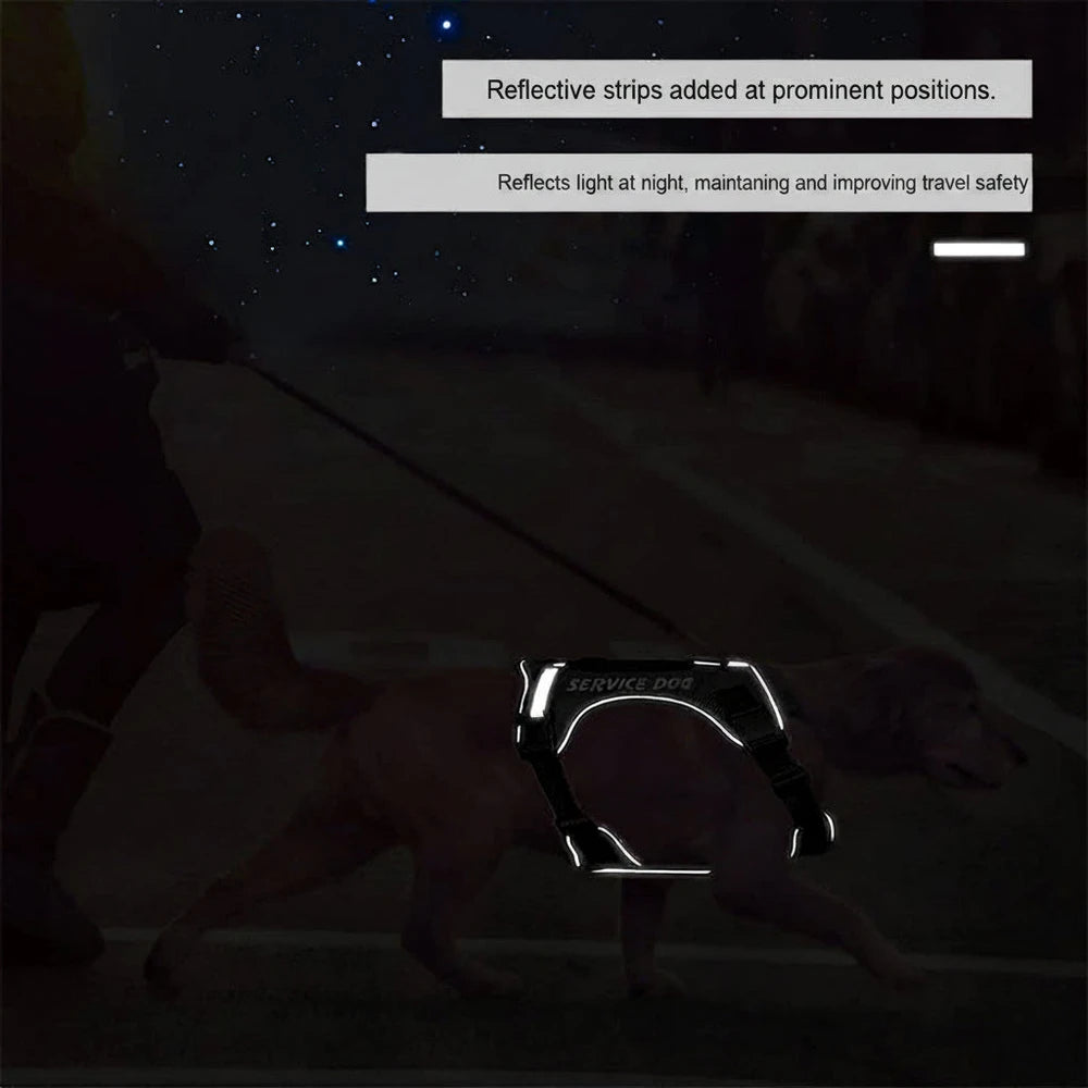 Pet Dog Leash Anti-Shock Harness Vest-Style Reflective Breathable Chest Strap