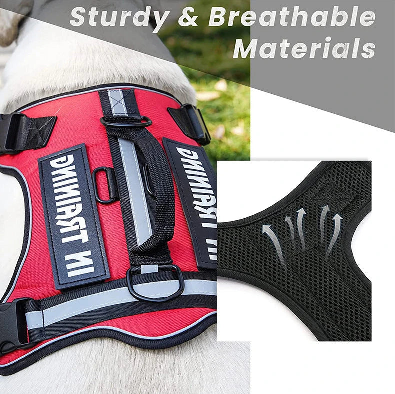 Pet Dog Leash Anti-Shock Harness Vest-Style Reflective Breathable Chest Strap