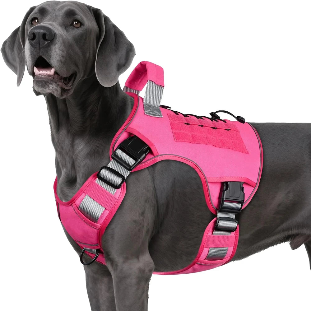 Tactical Dog Harness for Large Dogs,No Pull Heavy Duty Dog Harness