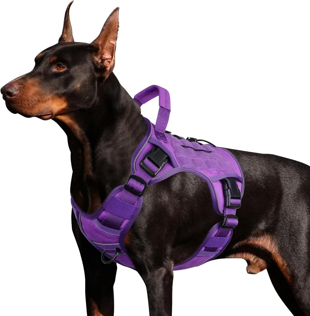 Tactical Dog Harness for Large Dogs,No Pull Heavy Duty Dog Harness