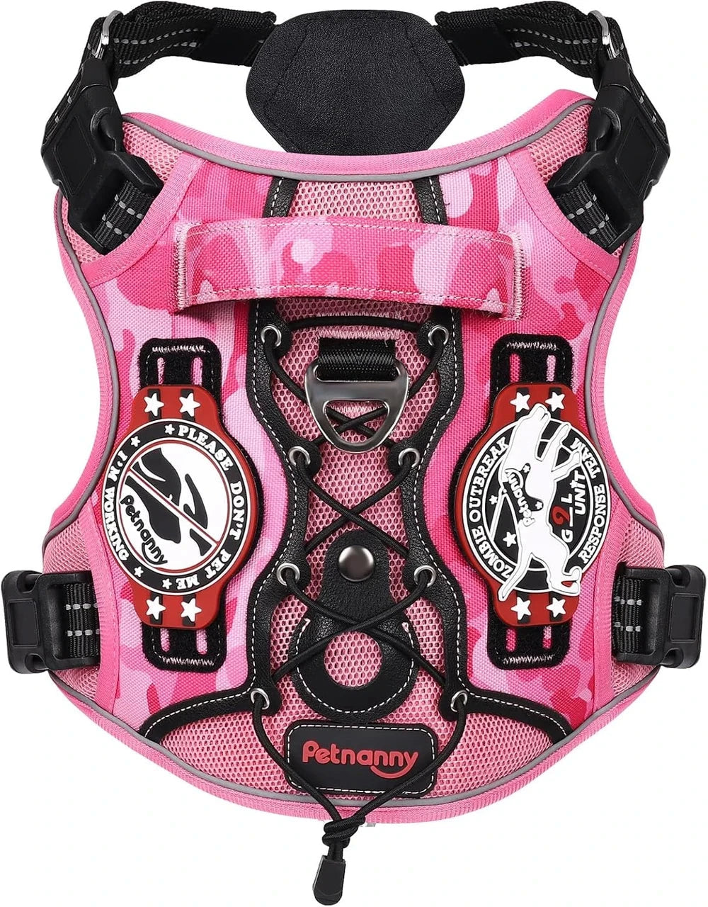 Petnanny Tactical Dog Harness Breathable Mesh Service Vest L Purple Camo