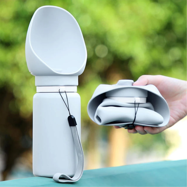 Portable pet water bottle for dogs, outdoor water dispenser for large, medium, and small dogs, cat and dog water feeder, cat feeding device