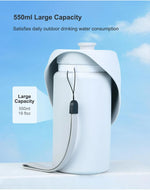 Portable pet water bottle for dogs, outdoor water dispenser for large, medium, and small dogs, cat and dog water feeder, cat feeding device