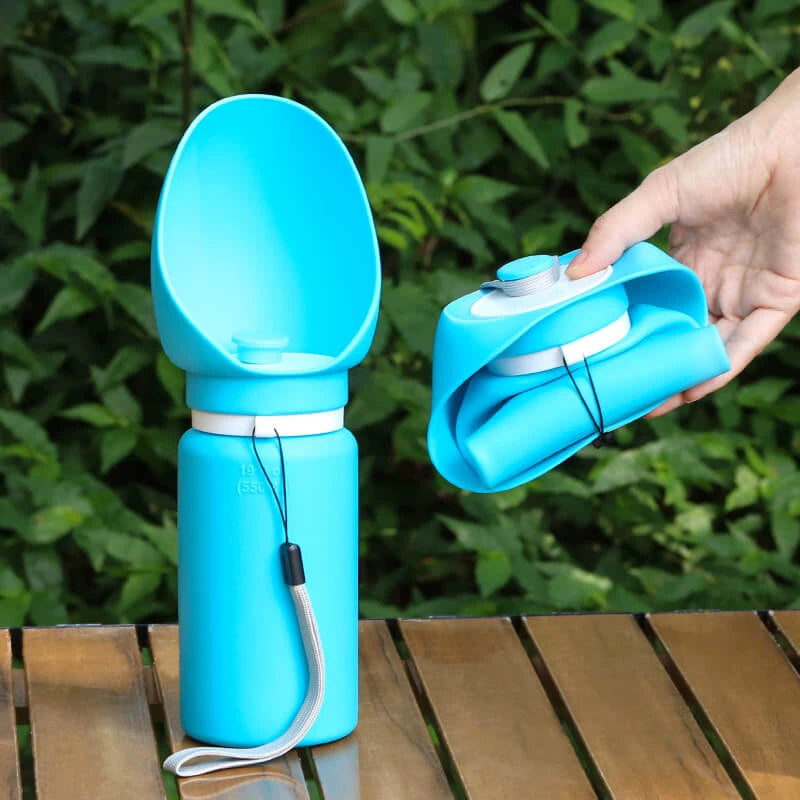 Portable pet water bottle for dogs, outdoor water dispenser for large, medium, and small dogs, cat and dog water feeder, cat feeding device