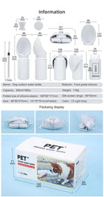 Portable pet water bottle for dogs, outdoor water dispenser for large, medium, and small dogs, cat and dog water feeder, cat feeding device
