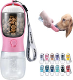 Dog Water Bottle Portable with Food Container & Filter for Travel