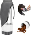 Upgraded Dog Water Bottle, Portable Dog Cat Puppy Pet Water Dispenser Feeder with Drinking Cup and Food Container Leak Proof for Outdoor Walking, Travel, Hiking 12OZ