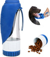 Upgraded Dog Water Bottle, Portable Dog Cat Puppy Pet Water Dispenser Feeder with Drinking Cup and Food Container Leak Proof for Outdoor Walking, Travel, Hiking 12OZ
