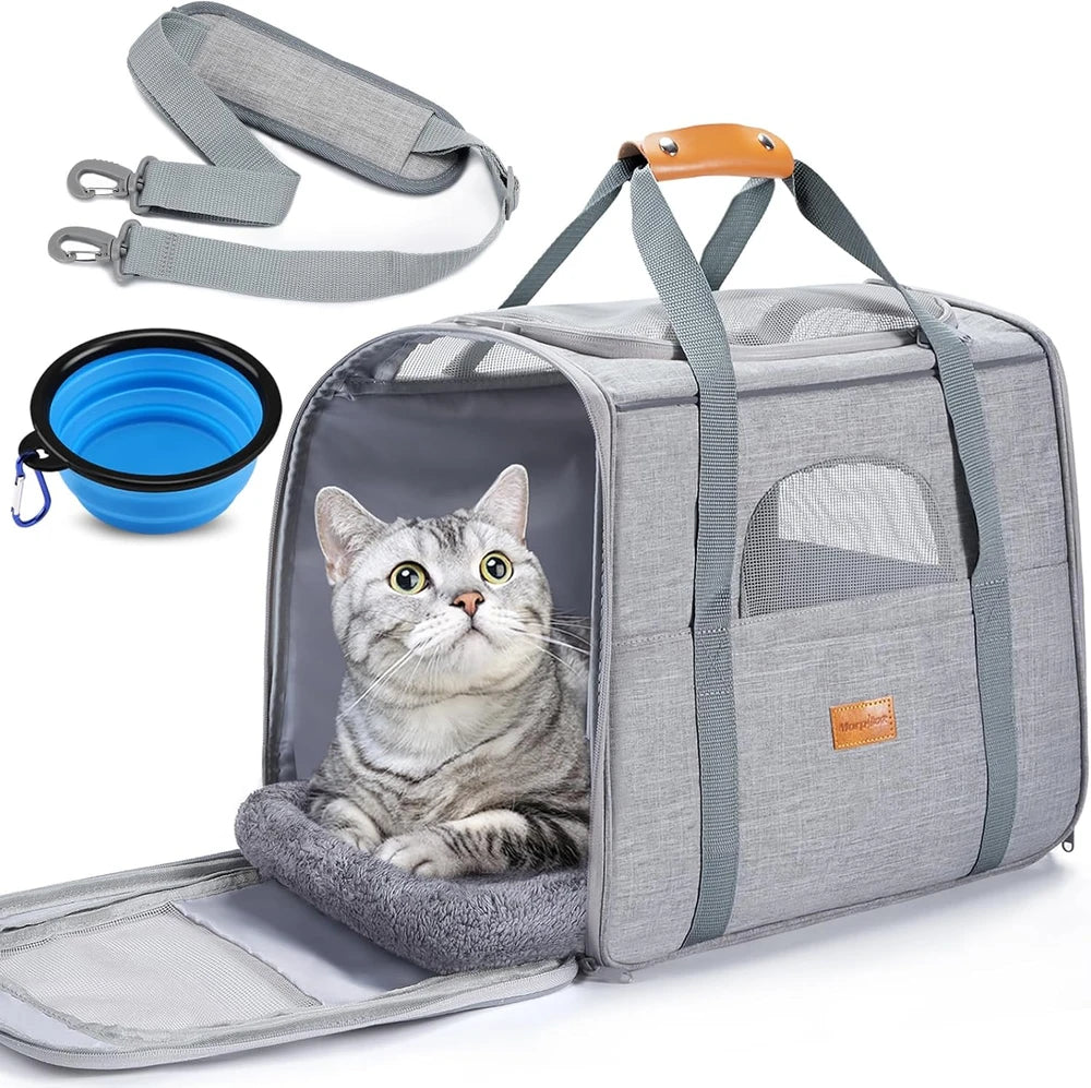 Morpilot Cat Carrier Soft for Large Medium Cats and Puppy up to 18lbs