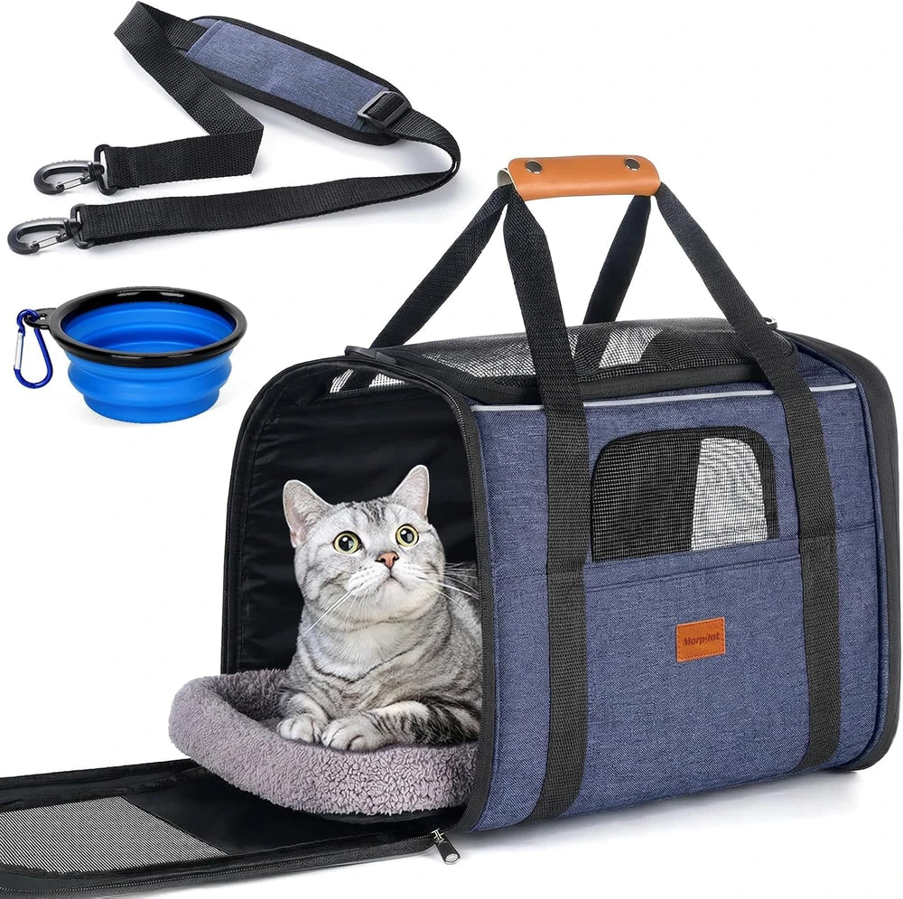Morpilot Cat Carrier Soft for Large Medium Cats and Puppy up to 18lbs