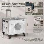 Double-layer cat carrier, portable pet trolley case, large-capacity airline crate, foldable cat carrier, can be taken on a plane