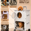 Double-layer cat carrier, portable pet trolley case, large-capacity airline crate, foldable cat carrier, can be taken on a plane
