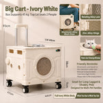 Double-layer cat carrier, portable pet trolley case, large-capacity airline crate, foldable cat carrier, can be taken on a plane