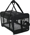 Basics Flugreisetaugliche, weiche Transporttasche für Haustiere mit Mesh-Einsätzen, Schultergurt, herausnehmbarer waschbarer Fleecematte, oberer Öffnung und Belüftung für Hunde und Katzen bis 10 kg, 50L x 30,5B x 30,5H cm, Schwarz