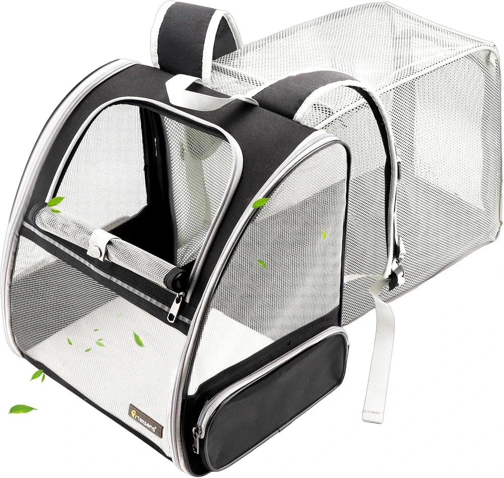 Texsens Innovative Traveler Bubble Backpack Pet Carriers for Cats and Dogs (Black)