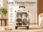 Large-capacity pet carrier for cats, portable multi-cat pet luggage with wheels, multifunctional trolley case, transparent backpack