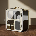 Large-capacity pet carrier for cats, portable multi-cat pet luggage with wheels, multifunctional trolley case, transparent backpack