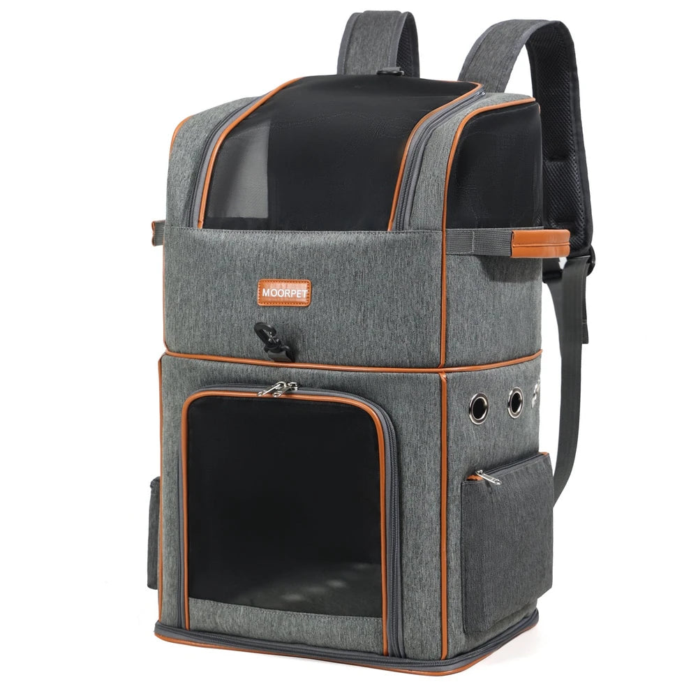 Moorpet/Portable Breathable Large Capacity Double-Layer Pet Bag for Cats and Dogs
