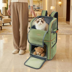 Moorpet/Portable Breathable Large Capacity Double-Layer Pet Bag for Cats and Dogs
