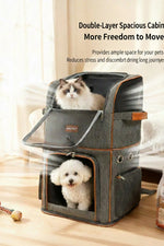 Moorpet/Portable Breathable Large Capacity Double-Layer Pet Bag for Cats and Dogs