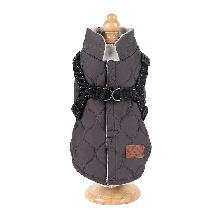 New cross-border pet dog clothing, autumn and winter collection, thickened cotton dog clothes, two-legged vest for small dogs, leash manufacturer