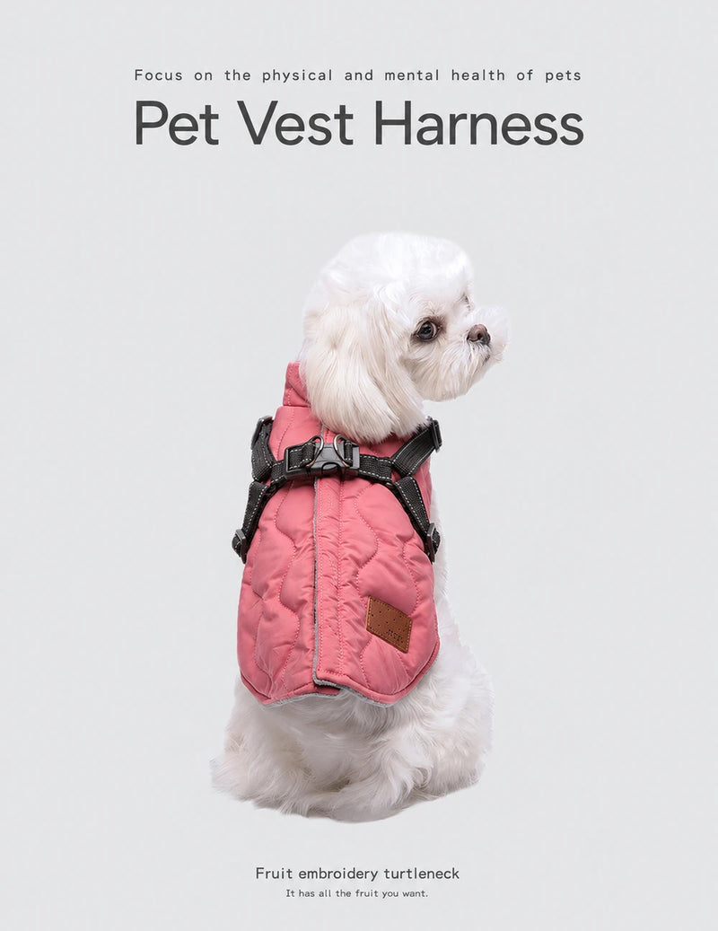 New cross-border pet dog clothing, autumn and winter collection, thickened cotton dog clothes, two-legged vest for small dogs, leash manufacturer