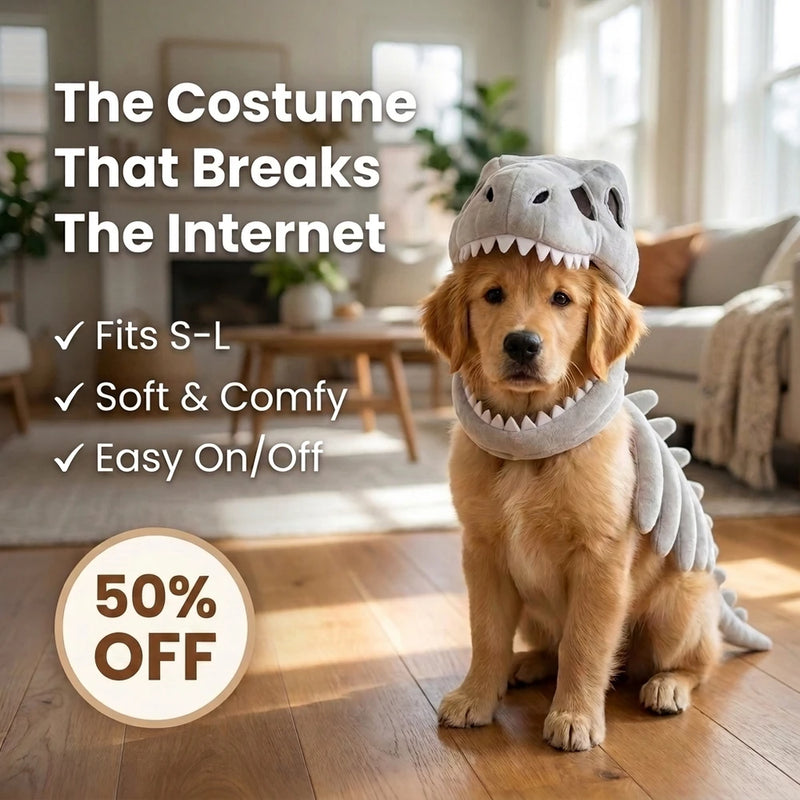 3D Dinosaur Dog Costume | Turn Your Pup Into a Walking T-Rex