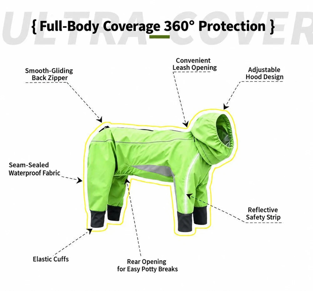 Reflective Waterproof Dog Raincoat | Weather Protection Jacket for Outdoor Adventures