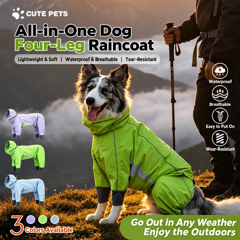 Reflective Waterproof Dog Raincoat | Weather Protection Jacket for Outdoor Adventures