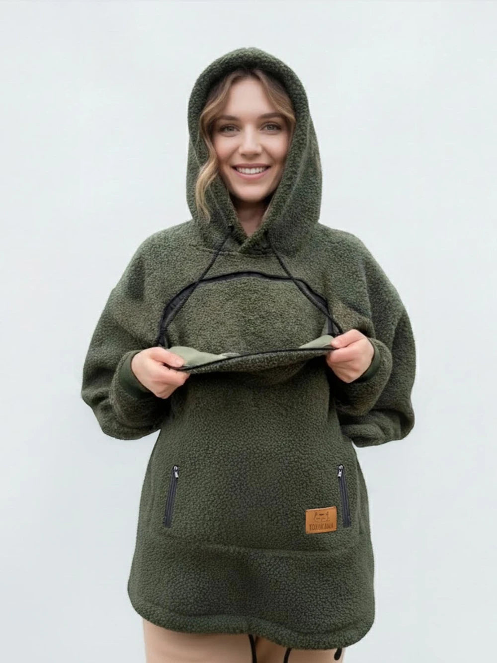 Pet Pocket Hoodie unisex hooded sweatshirt made of lamb wool