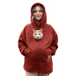 Pet Pocket Hoodie unisex hooded sweatshirt made of lamb wool