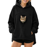Hooded women's casual sweatshirt for pets, women's zippered long-sleeved hooded fleece top wholesale