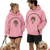 Hooded women's casual sweatshirt for pets, women's zippered long-sleeved hooded fleece top wholesale