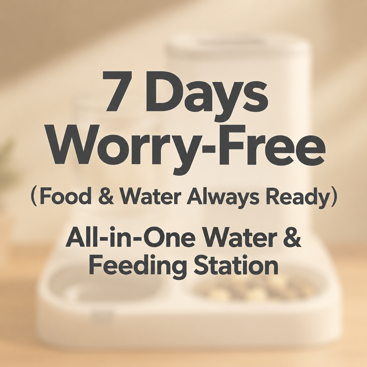 7 Days Worry-Free all-in-one water and feeding station