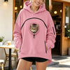 Hooded women's casual sweatshirt for pets, women's zippered long-sleeved hooded fleece top wholesale
