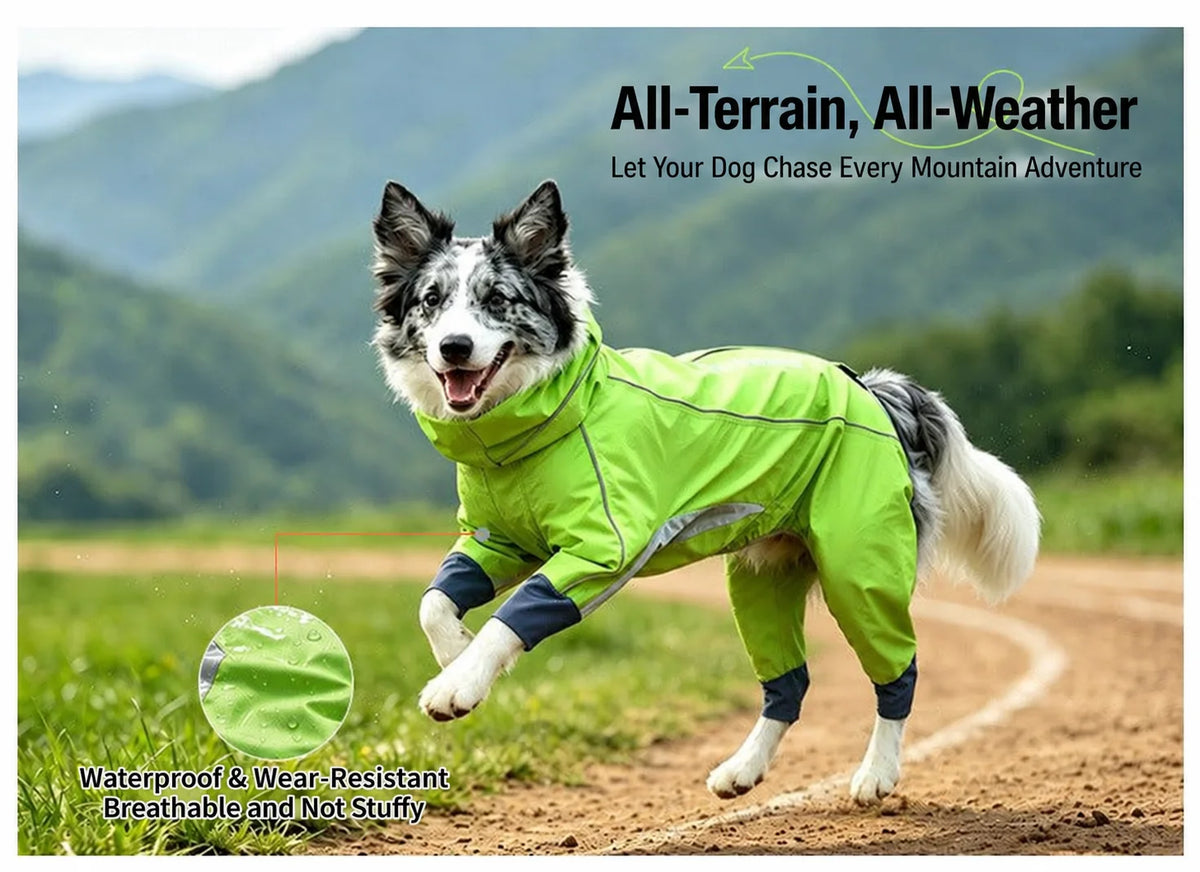 Reflective Waterproof Dog Raincoat | Weather Protection Jacket for Outdoor Adventures